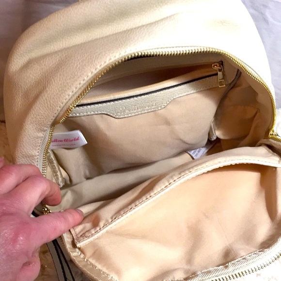 MELLOW WORLD VEGAN LEATHER LACEY BEIGE BACKPACK PURSE🎒 - Picture 8 of 13